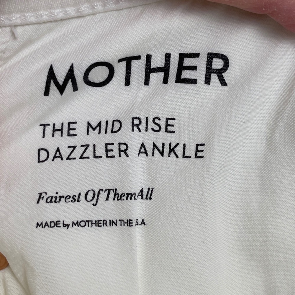 MOTHER The Mid Rise Dazzler Ankle Jeans 28 White Fairest Of Them All Slim - Picture 13 of 16